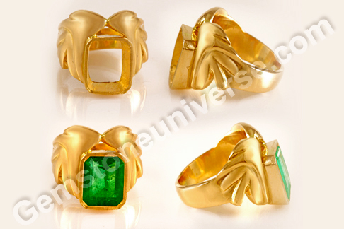 Detailed Views of the Colombian Emerald ring