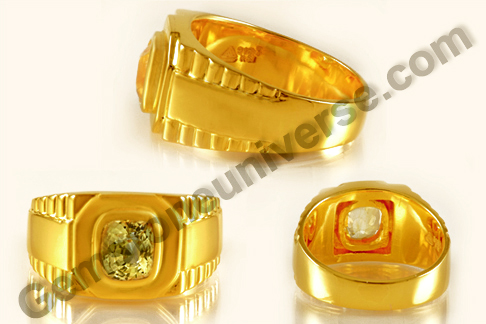 Yellow Sapphire Gold Ring different angles