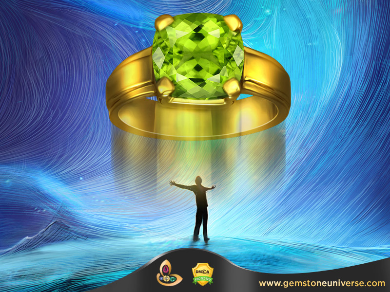 Brilliant Peridot Ring the beauty is augmented by the use of American Diamonds like a Halo