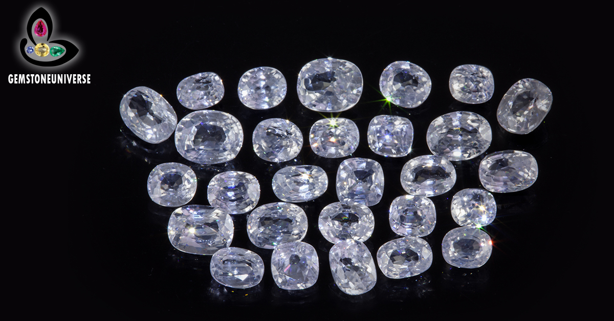 Flawless White Zircons from the lot Sri