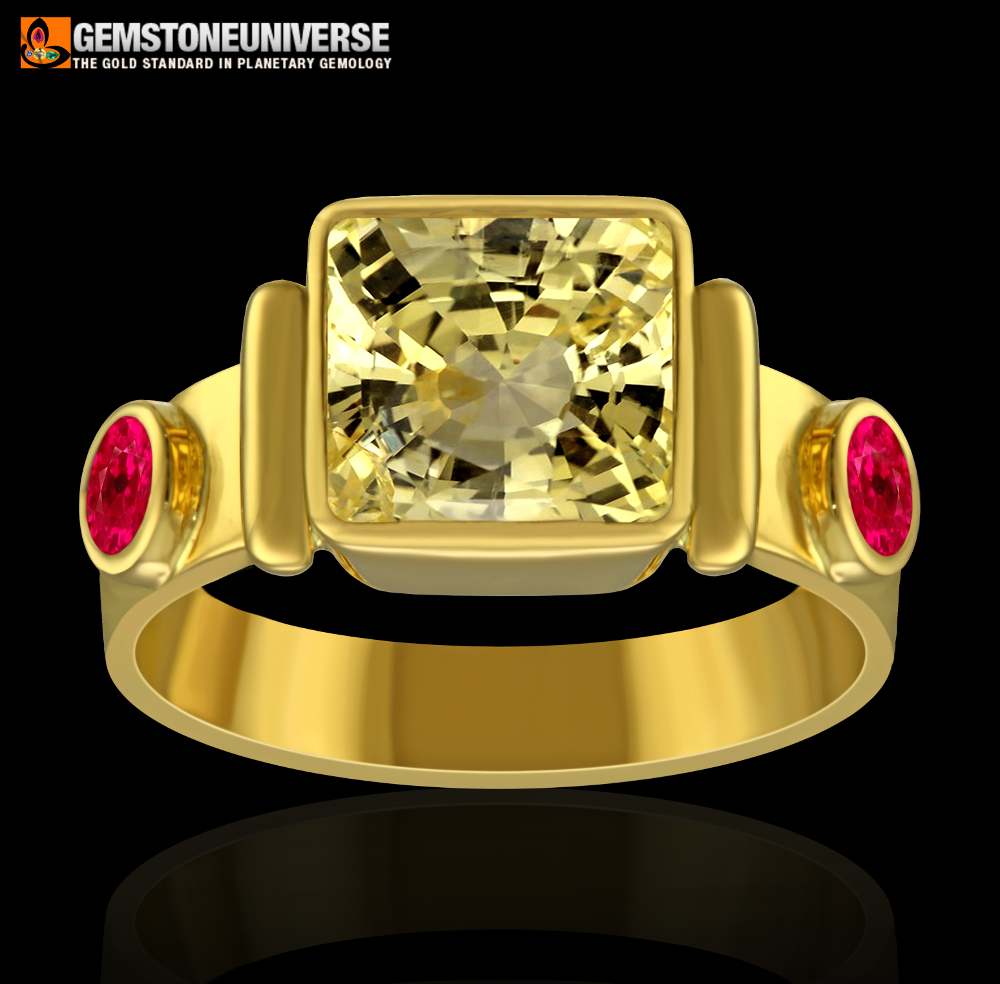 Fine Bespoke Yellow Sapphire and Ruby Ring from Gemstoneuniverse