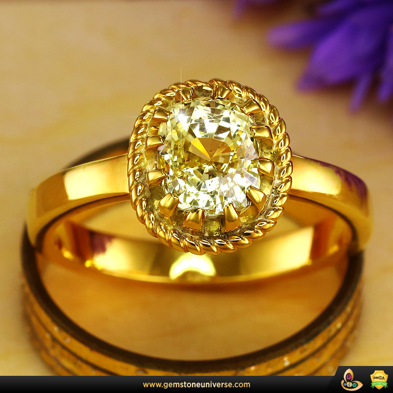 Fine Unheated Yellow Sapphire Pukhraj from the Gemstoneuniverse Collection