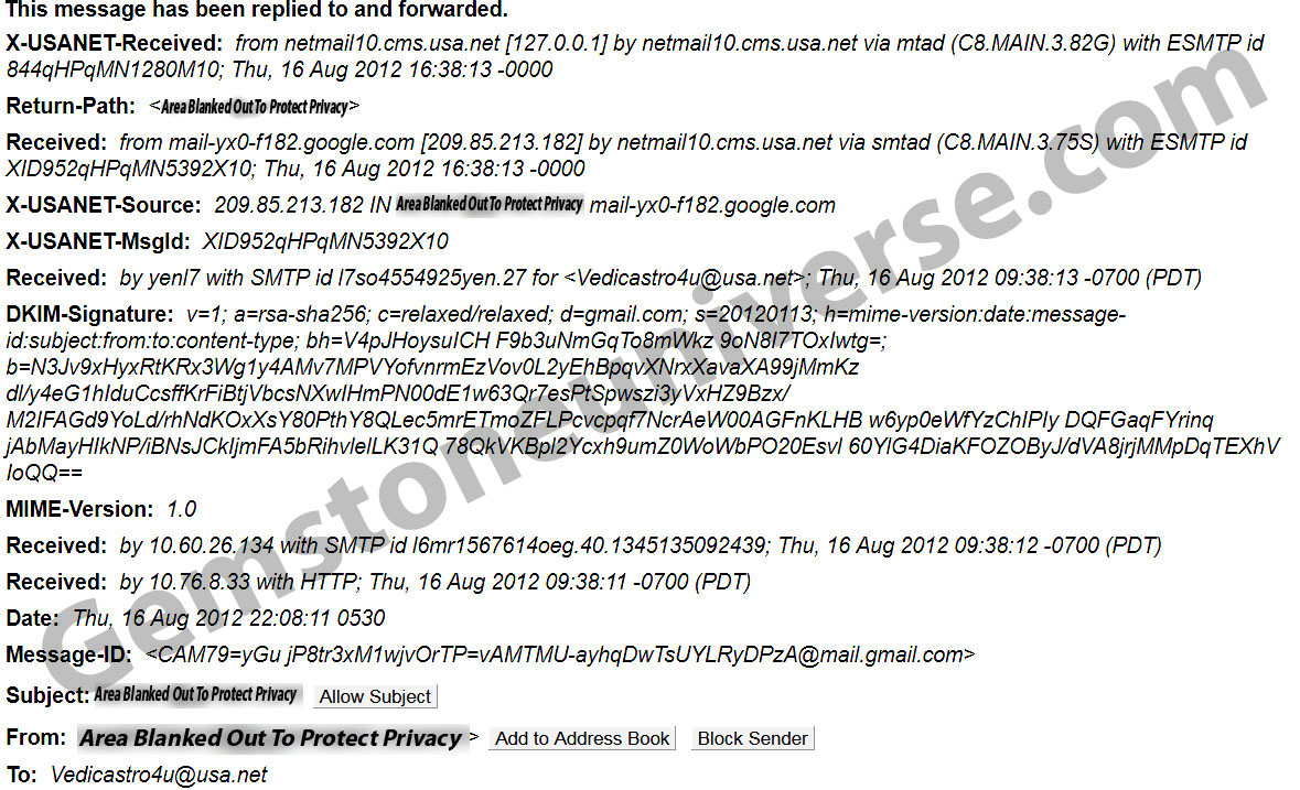DKIM signature for e mail proof