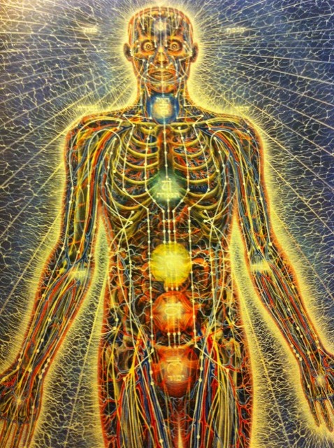 Human Body as an energy field, painting by Alex grey