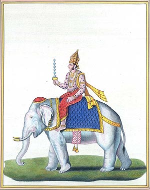 Lord Indra Holding his Thunderbolt called as Vajra
