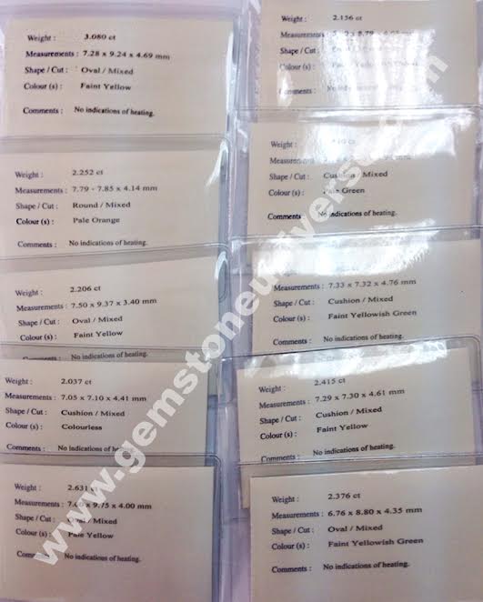 The hard work and patience of 6 months came to a naught with 80% of the lot having tints. Majority of the labs in India would have certified these as White Sapphires