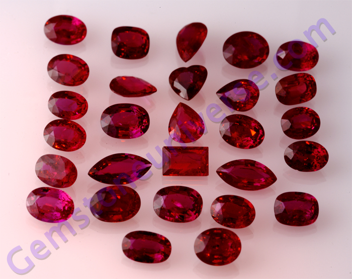 Unheated Ruby Lot from Mozambique. Helios 2011. Royal and Resplendent Like the Sun