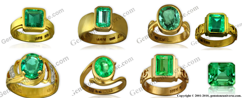 Notice some of the Emeralds rings already featured on the Gemstoneuniverse blog. You can search the blog and you shall also get the pricing for each of these rings. See and evaluate how hue, tone and saturation affect the price.